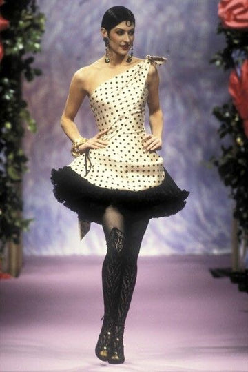 Vintage Polka Dot A Line One Shoulder Black Tulle Satin Short Homecoming Dress Date Dress Cocktail Dress HZ1023
